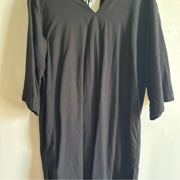 Arket Sz M Neps Black Cotton Relaxed Tunic Dress - Picture 8 of 13